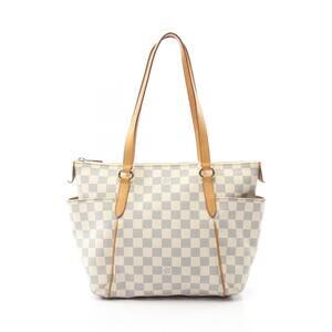 Louis Vuitton Totally Tote Bag Canvas Leather Damier Azur White